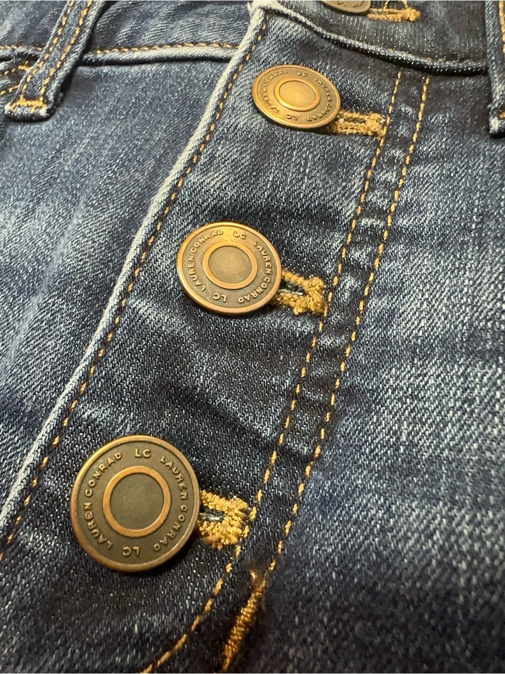 LC Lauren Conrad Dark Blue Denim Button-Fly Jeans US2